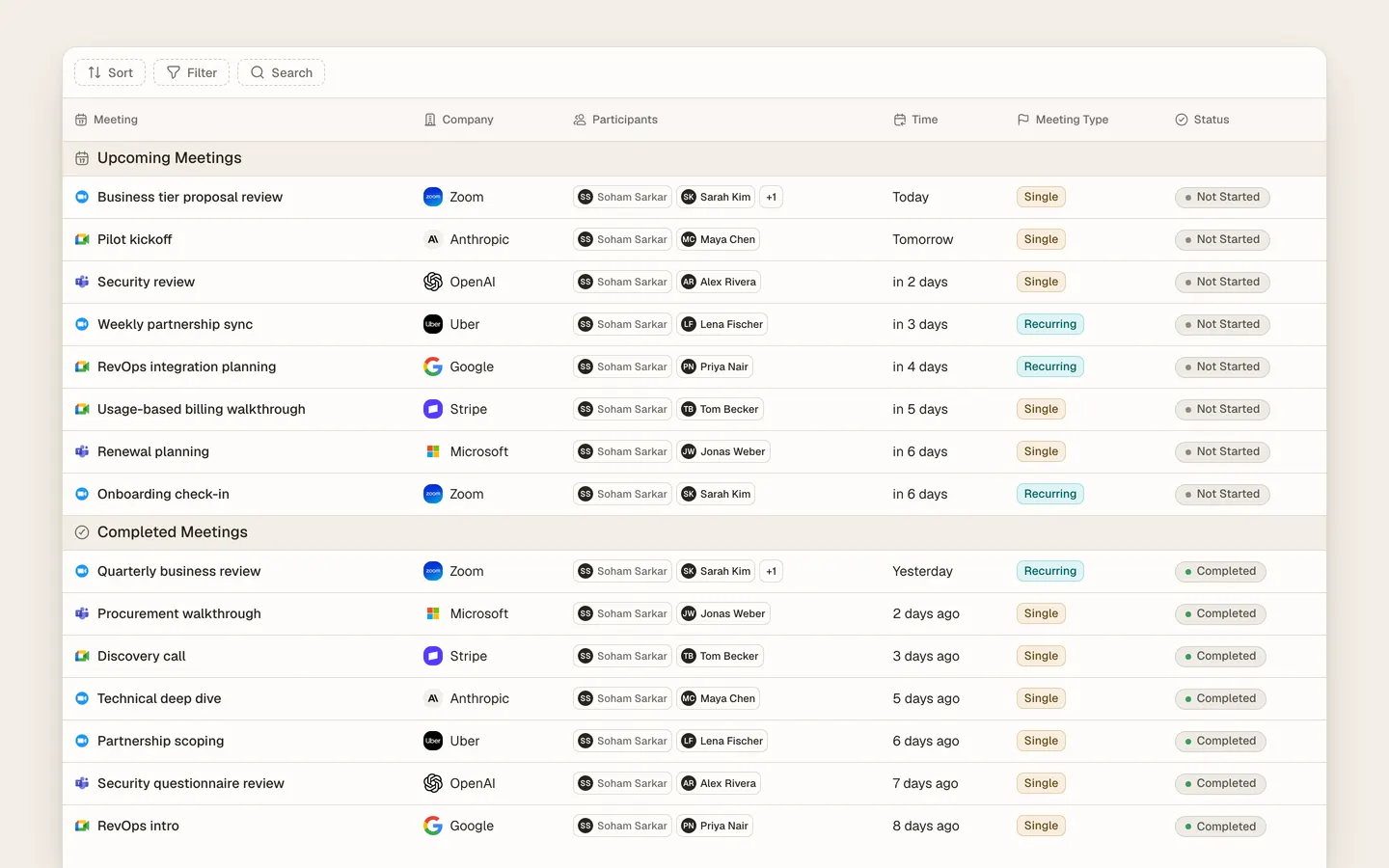 Heliyos meeting recorder with recording, transcript, and structured meeting notes.